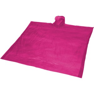 Ziva disposable rain poncho with storage pouch, Pink (Raincoats)