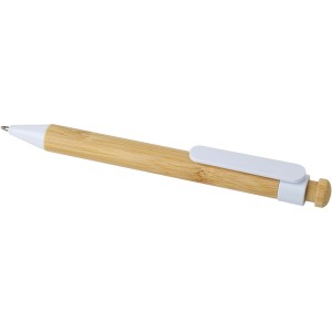 Rattan bamboo and recycled plastic ballpoint pen (black ink) (Wooden, bamboo, carton pen)