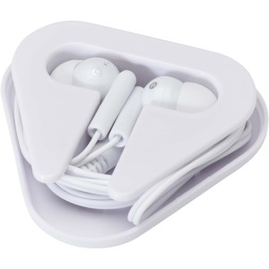 Rebel earbuds with recycled plastic storage box, White (Earphones, headphones)