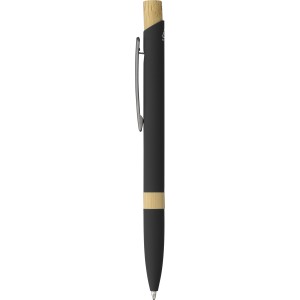 Recycled aluminium ballpen Calandra, black (Metallkugelschreiber)