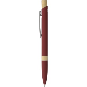 Recycled aluminium ballpen Calandra, burgundy (Metallkugelschreiber)