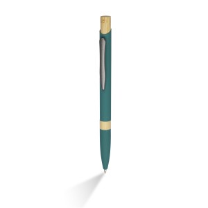 Recycled aluminium ballpen Calandra, green (Metallkugelschreiber)