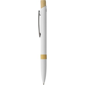Recycled aluminium ballpen Calandra, white (Metallkugelschreiber)