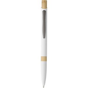 Recycled aluminium ballpen Calandra, white (Metallkugelschreiber)