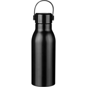 Recycled aluminium bottle Jakob, black (Water bottles)