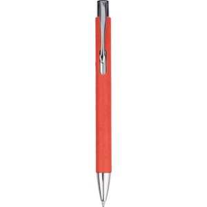 Recycled carton ballpen Debra, red (Wooden, bamboo, carton pen)