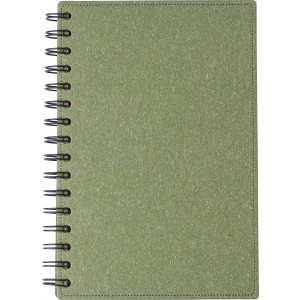 Recycled carton hardcover notebook Caleb, green (Notebooks)