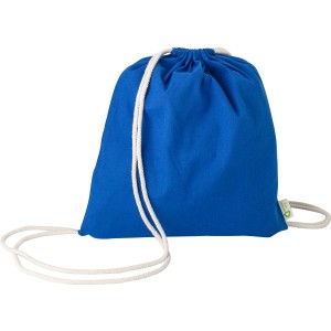 Recycled cotton drawstring bag Joy, Blue (Backpacks)