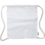 Recycled cotton drawstring bag Joy, White