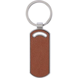 Recycled leather keychain Jill, brown (Keychains)