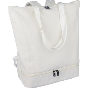 Recycled polycotton (330 gsm) tote backpack Osric, beige (Einkaufstaschen)