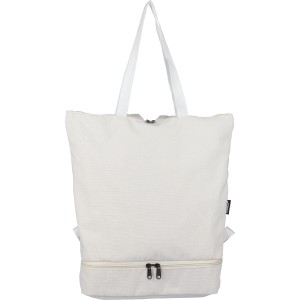 Recycled polycotton (330 gsm) tote backpack Osric, beige (Einkaufstaschen)
