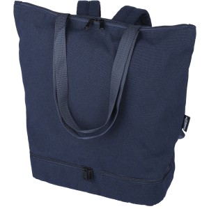 Recycled polycotton (330 gsm) tote backpack Osric, blue (Einkaufstaschen)