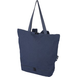 Recycled polycotton (330 gsm) tote backpack Osric, blue (Einkaufstaschen)