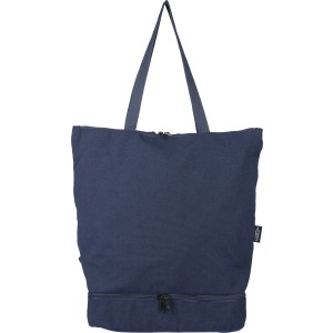 Recycled polycotton (330 gsm) tote backpack Osric, blue (Einkaufstaschen)