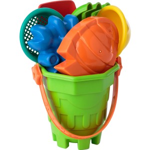 Recycled PP beach bucket Mateo, Multicolor (Games)