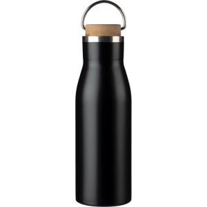 Recycled stainless steel bottle Aline, black (Water bottles)