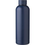 Recycled stainless steel bottle Isaiah, navy (971864-536)