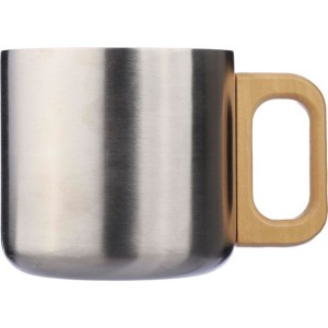 Recycled stainless steel double-walled mug 400 ml Dwight, si (Mugs)