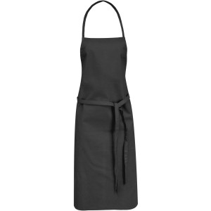 Reeva 100% cotton apron with tie-back closure, solid black (Apron)