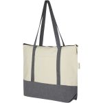 Repose 320 g/m2 recycled cotton zippered tote bag 10L, Natur (12064506)
