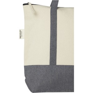 Repose 320 g/m2 recycled cotton zippered tote bag 10L, Natural, Heather grey (cotton bag)