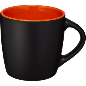 Riviera 340 ml ceramic mug, solid black,Orange (Mugs)