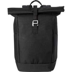 Polyester (600D) Rolltop-Rucksack Oberon, Schwarz