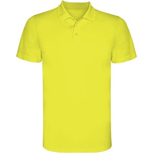 Monzha short sleeve men's sports polo, Fluor Yellow <font size=1>[ENG]</font>