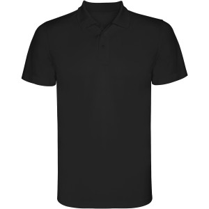 Monzha short sleeve men's sports polo, Solid black <font size=1>[ENG]</font>