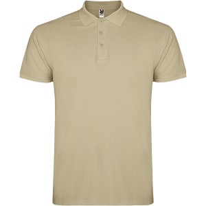Star short sleeve men's polo, Sand <font size=1>[ENG]</font>