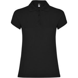 Star short sleeve women's polo, Solid black <font size=1>[ENG]</font>