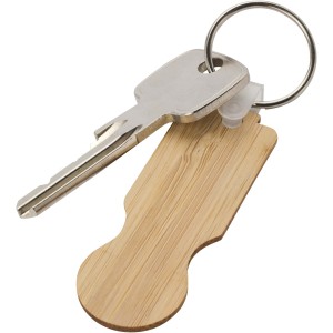 Ronan bamboo trolley keychain, Natural (Keychains)