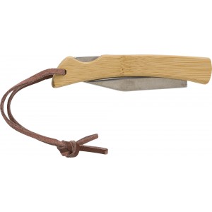 Klappbares Messer aus Edelstahl und Bambus Beckett, Braun
