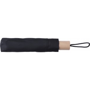 RPET 190T umbrella Brooklyn, black (Foldable umbrellas)