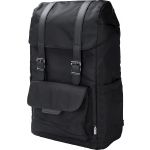 RPET (290T) polyester twill flap backpack Marlowe, black (1015156-01)