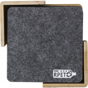 RPET felt coaster set Lawrence, grey (Wood kitchen equipments)