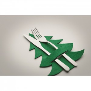 RPET felt cutlery holder set, Green (Decorations)