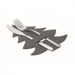 RPET felt cutlery holder set, Grey (Decorations)