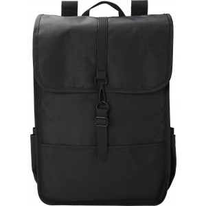 rPET Polyester (300D) Rucksack mit Lasche Lyric, Schwarz