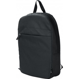 RPET polyester (600D) laptop backpack Phineas, black (Backpacks)