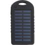 Rubberized ABS solar power bank Aurora, black