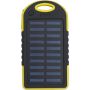 Rubberized ABS solar power bank Aurora, yellow