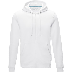 Ruby men's GOTS organic GRS recycled full zip hoodie, White (Pullovers)