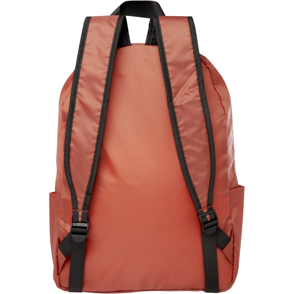 EcoFold RPET foldable backpack 15L, Brick (Rucksack)
