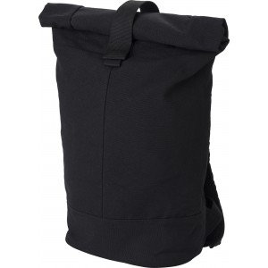 Polyester-Rolltop-Rucksack Micah, Schwarz