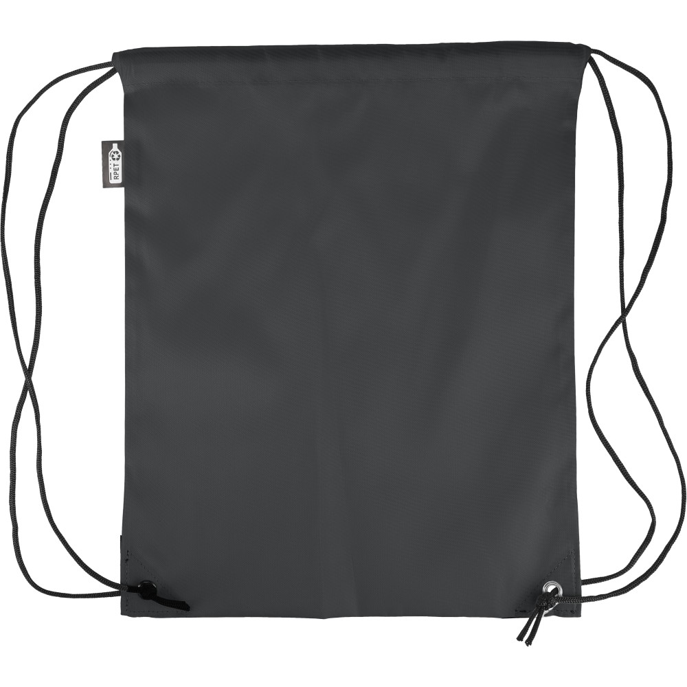 rPET polyester (210D) drawstring backpack Calix, black (Rucksack)