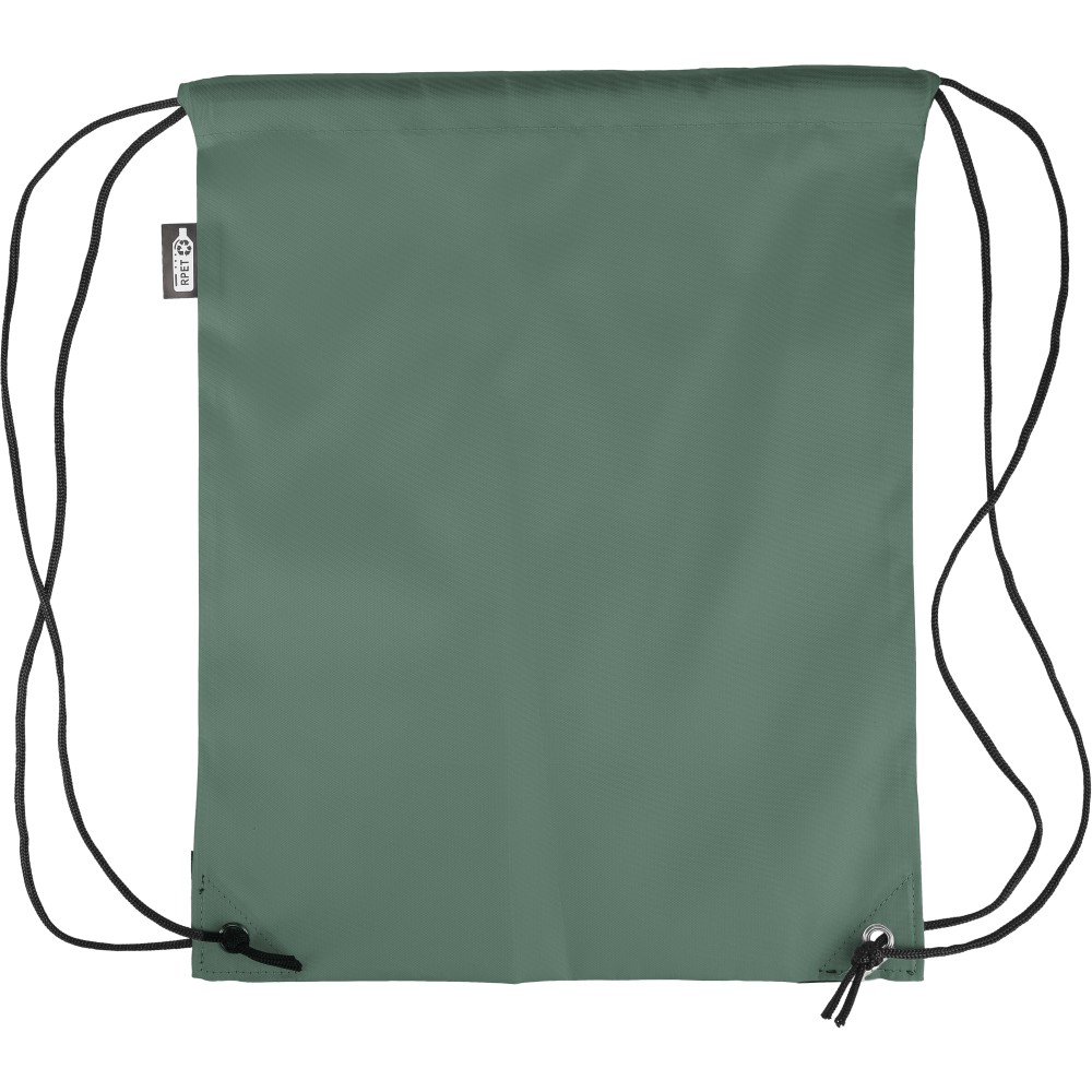 rPET polyester (210D) drawstring backpack Calix, green (Rucksack)