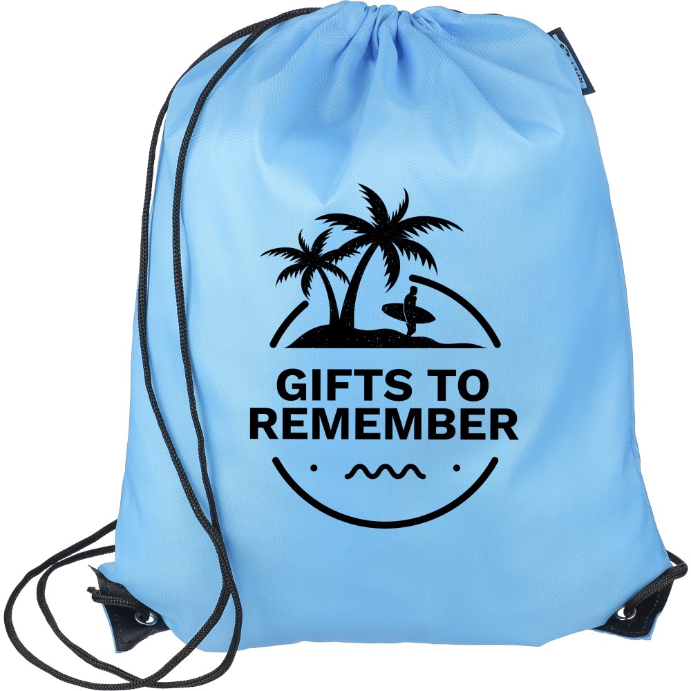 rPET polyester (210D) drawstring backpack Calix, light blue (Rucksack)