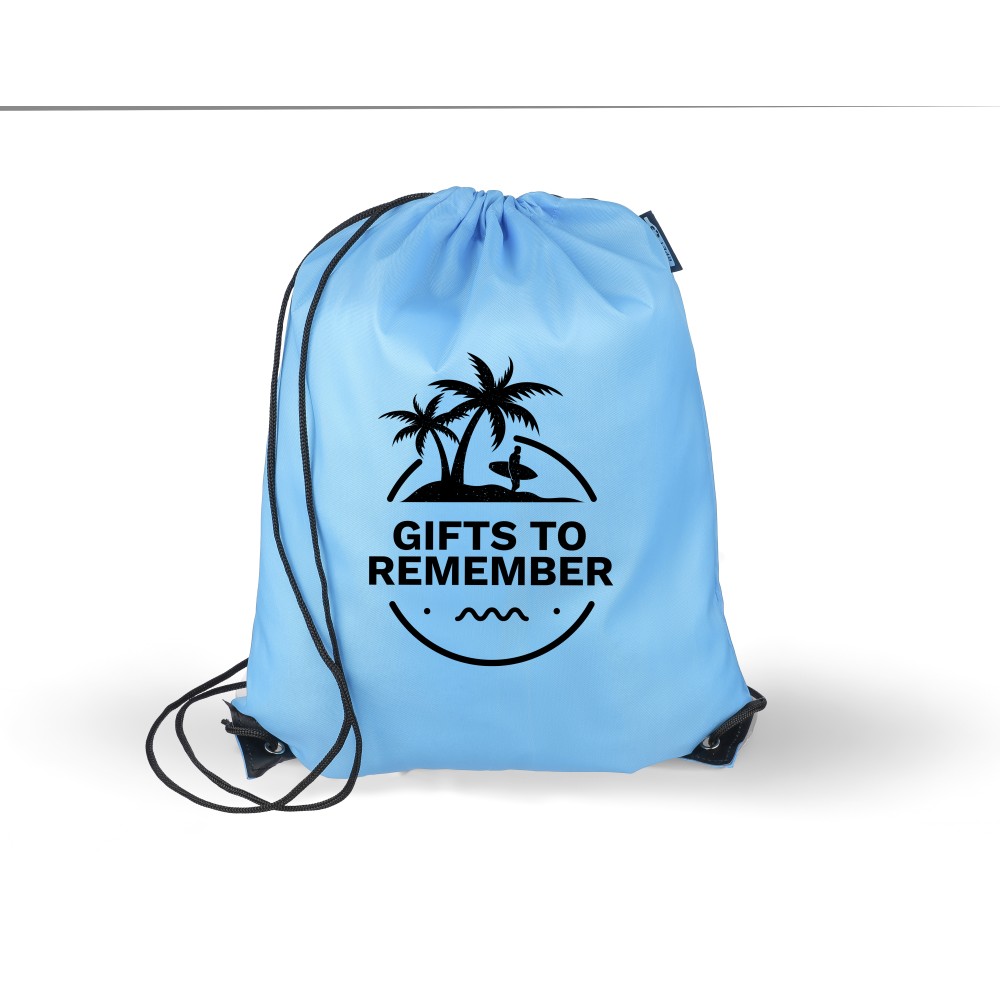 rPET polyester (210D) drawstring backpack Calix, light blue (Rucksack)